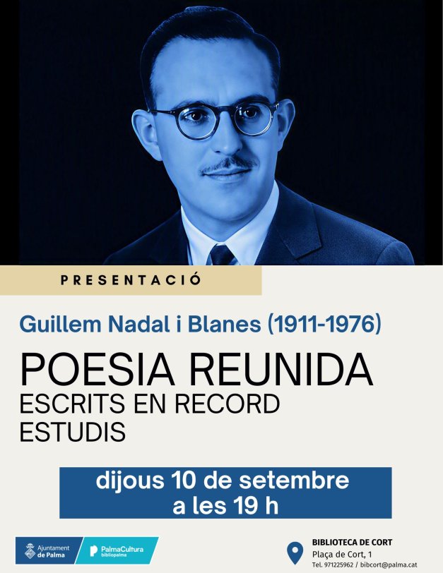 Poesia reunida. Escrits en record. Estudis, de Guillem Nadal i Blanes