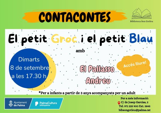 El petit blau i el petit groc, amb el Pallasso Andreu