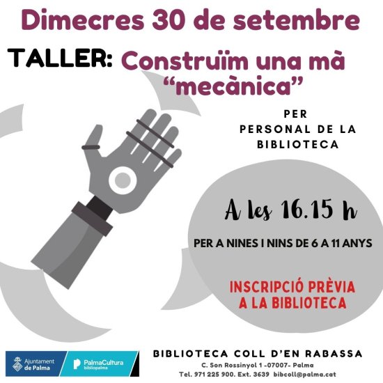 Construimos una mano «mecánica», a cargo del personal bibliotecario