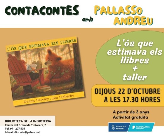 L’ours qui aimait les livres, avec le Pallasso Andreu