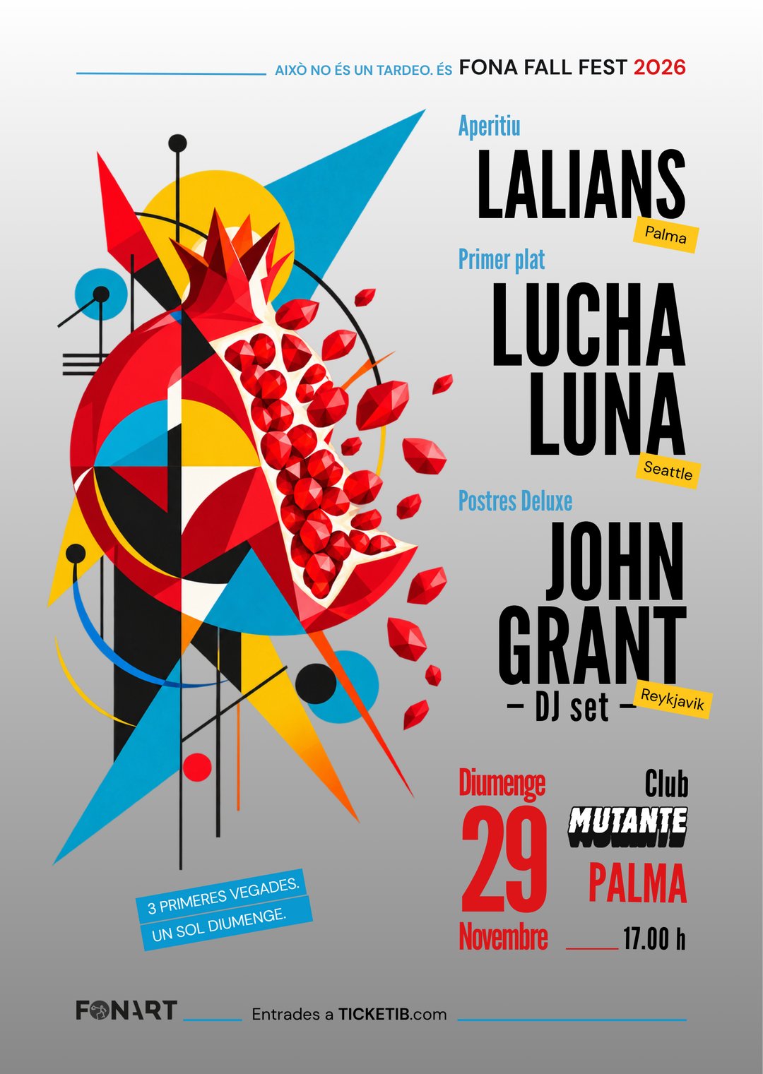 Fona Fall Fest '26: Lalians + Lucha Luna + John Grant (DJ set)