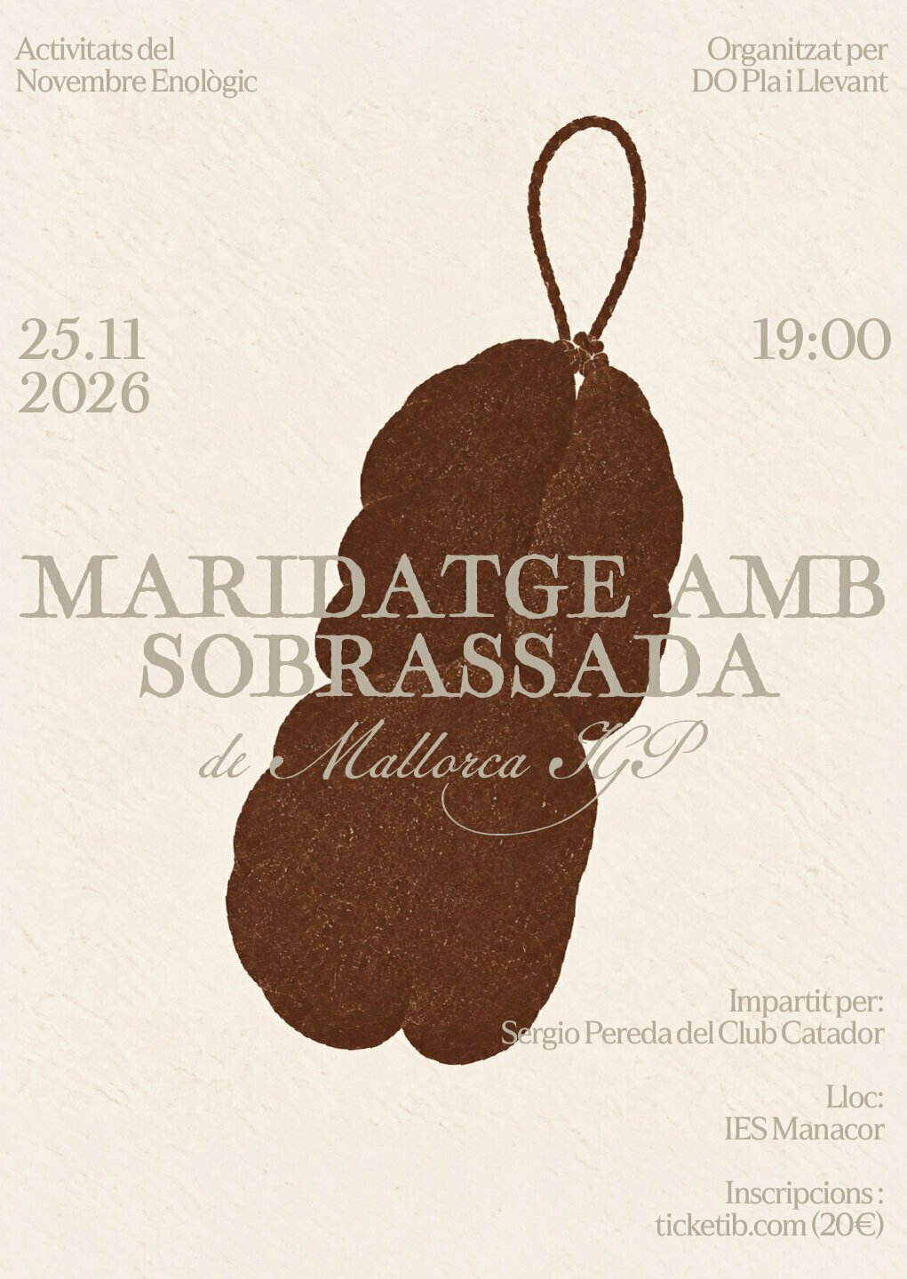 Accord vins et sobrassada de Mallorca - Novembre œnologique 2026